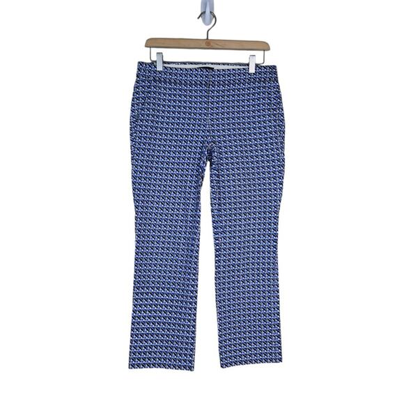 J. Crew Womens 2 Campbell Capri Crop Pants in Abstract Wave Blue - Picture 1 of 12